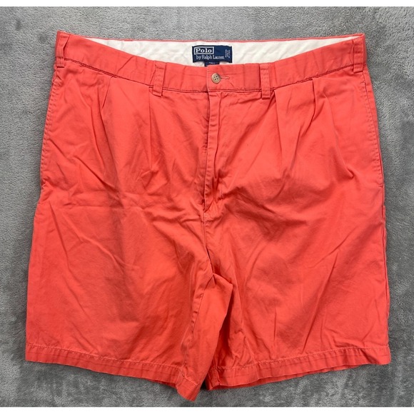 Polo Ralph Lauren Men's Tyler Shorts 40 Salmon Pleated Casual - Picture 1 of 11